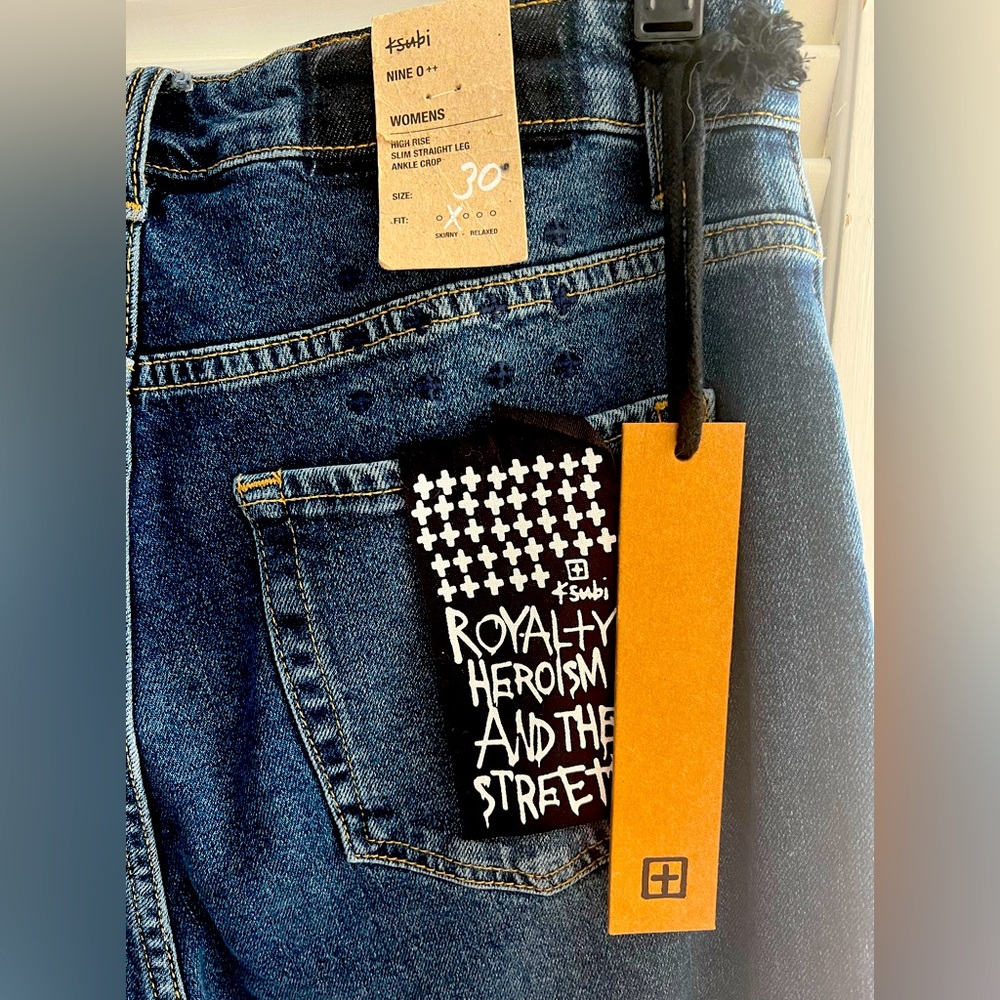 NWT Ksubi Womens high rise slim straight jeans
